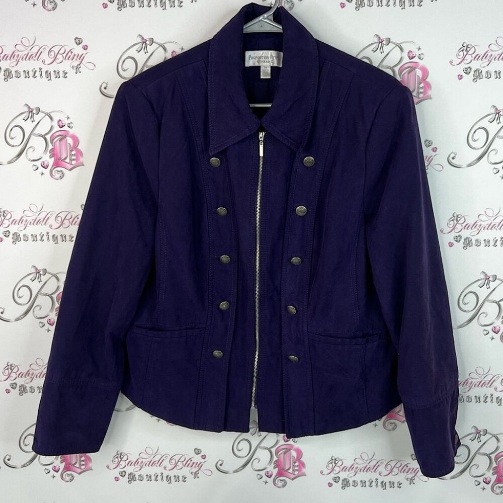 Conrad C blazer jacket soft button luxe Elegant Purple Women's Blazer silver